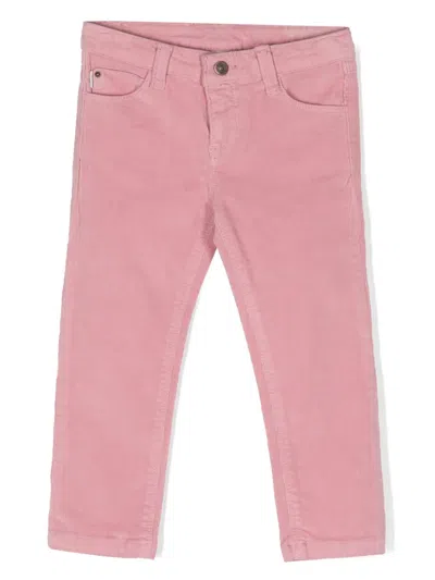Knot Kids' Logo-patch Corduroy Trousers In Pink