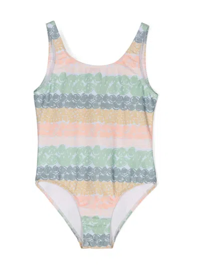 Knot Babies' Lori Abstract-print Swimsuit In 绿色