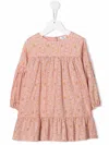 Knot Magnolia Floral-print Tiered Dress In Pink