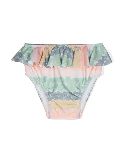 Knot Babies' Malia Ruffled Bikini Bottoms In 绿色