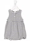 Knot Mary Striped Sleeveless Romper In Blue