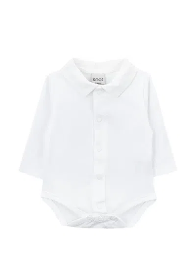 Knot Babies' Mason Cotton Bodysuit In White