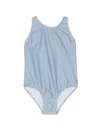 Knot May Striped Swimsuit In 蓝色