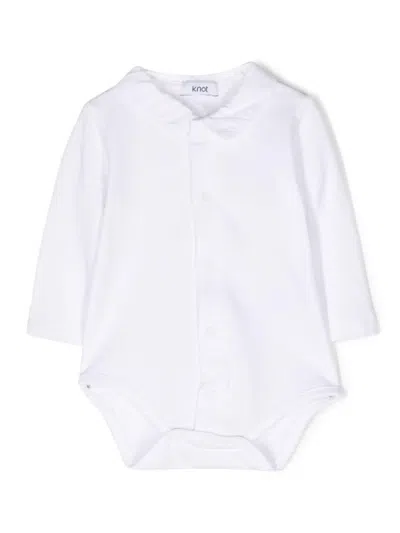 Knot Babies' Micro-dot Embroidered Jersey Bodysuit In White