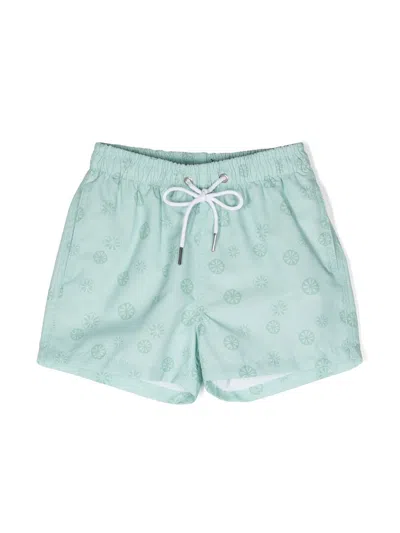 Knot Kids' Parker Drawstring-waist Swim Shorts In Green