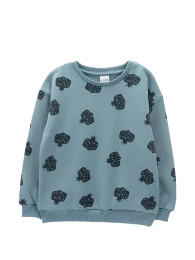 Knot Kids' Pom Pop Pomegranate-print Sweatshirt In Blue