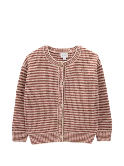 Knot Kids' Poppy Striped Cardigan In Red