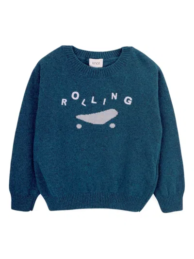 Knot Babies' Rolling Sweater In Blue