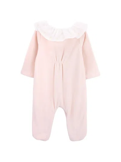Knot Rose Ruffled Babygrow In Pink