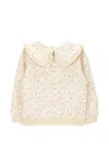 Knot Ruffled Dots Sweatshirt In Neutral