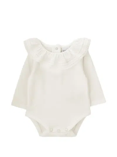 Knot Babies' Ruffled-collar Body In White