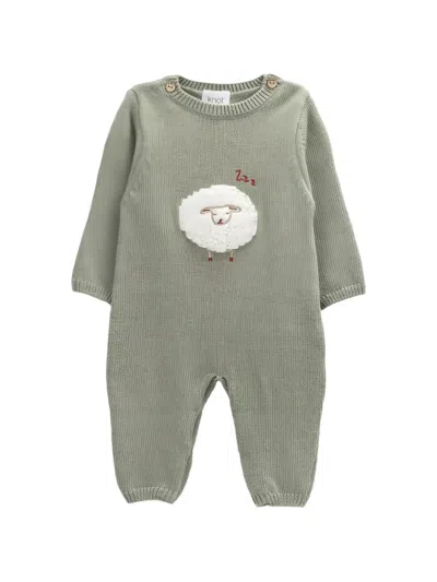 Knot Babies' Sheep Knitted Romper In Gray