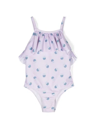 Knot Kids' Sia Jellyfish-print Swimsuit In 紫色