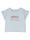 Knot Slogan-print Cotton T-shirt In Blue