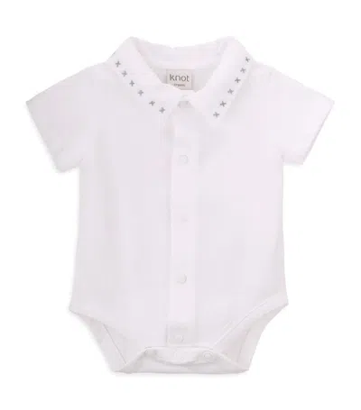 Knot Babies' Stretch-cotton Tadeo Bodysuit (1-12 Months) In Branco