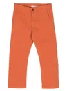 Knot Stretch-cotton Twill Trousers In Orange