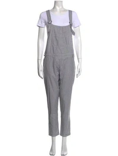 Pre-owned Knot Striped Crew Neck Overalls In Multicolor