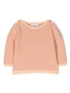 Knot Stripped Long-sleeve Knitted Jumper In Orange