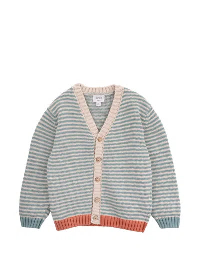 Knot Kids' Striped-pattern Button Cardigan In Blue
