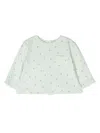Knot Teddy Patch Pcoket Blouse In Green