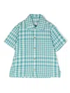 Knot Theo Check-print Short-sleeve Shirt In Blau