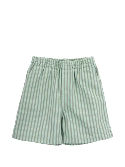 Knot Kids' Tito Striped Shorts In Green