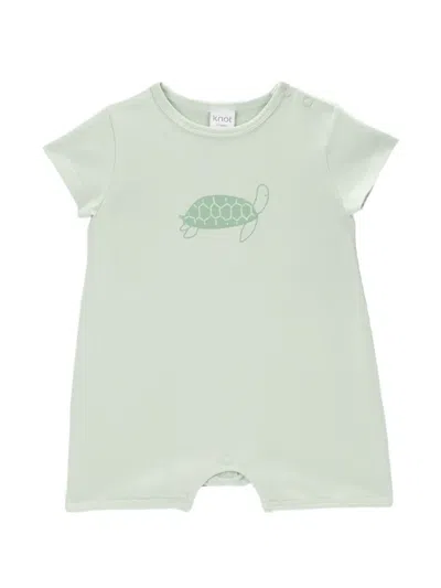 Knot Babies' Turtle Organic Cotton Jumpsuit In Green