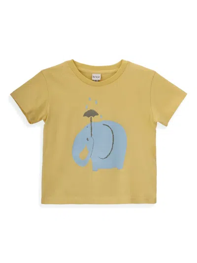 Knot Kids' Umbrella-print T-shirt In Yellow