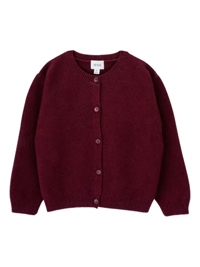 Knot Kids' Valentina Button-front Cardigan In Burgundy