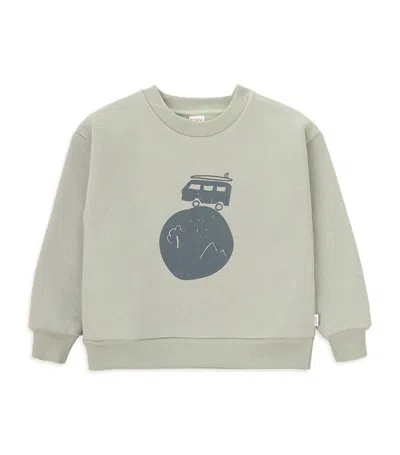 Knot Kids' Van Life Cotton Sweatshirt (3-8 Years) In Green