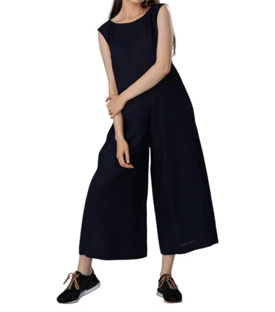 Knotium Free Oversized Linen Jumpsuit In Black