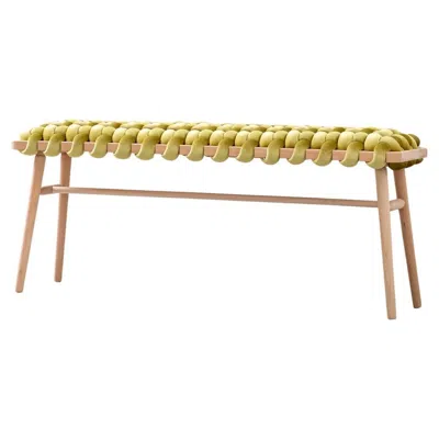 Pre-owned Knots Studio Hand Made Citron Velvet Woven Bench 47" Length By  In Brown
