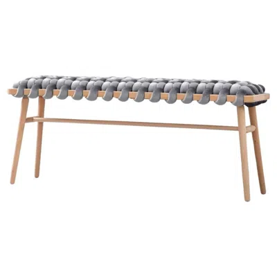 Pre-owned Knots Studio Hand Made Sterling Gray Velvet Woven Bench 47" Length By