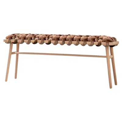 Pre-owned Knots Studio Hand Made Truffle Velvet Woven Bench 47" Length By  In Brown