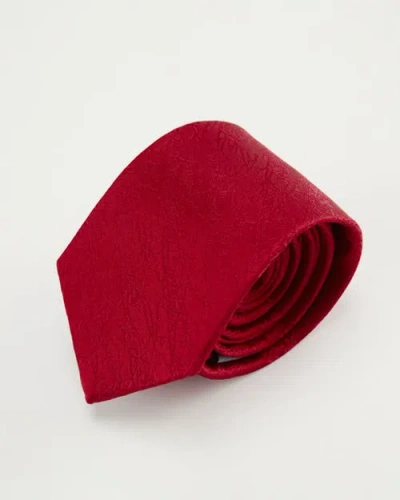 Knottery & Co Bark Weave Silk Jacquard Tie In Red