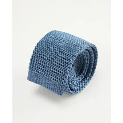 Knottery & Co Classic Knit Silk Tie In Blue