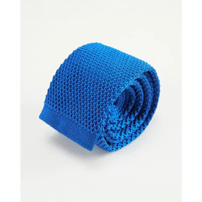 Knottery & Co Classic Knit Silk Tie In Blue