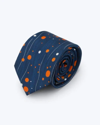 Knottery & Co Constellation Dots Printed Silk Tie In Blue