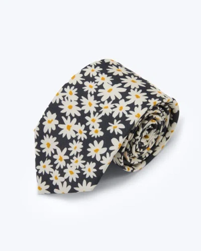 Knottery & Co Daisy Printed Silk Tie In Multi
