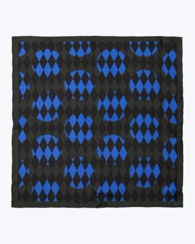 Knottery & Co Diamond Silk Twill Bandana In Blue