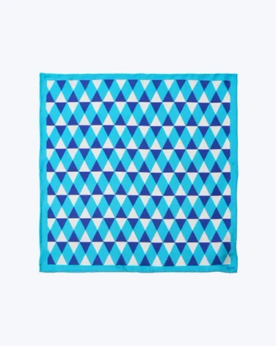 Knottery & Co Diamond Silk Twill Pocket Square In White