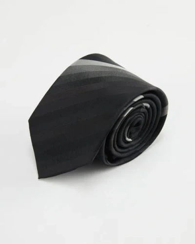 Knottery & Co Gradient Striped Silk Jacquard Tie In Black