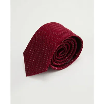 Knottery & Co Grid Light Silk Jacquard Tie In Burgundy