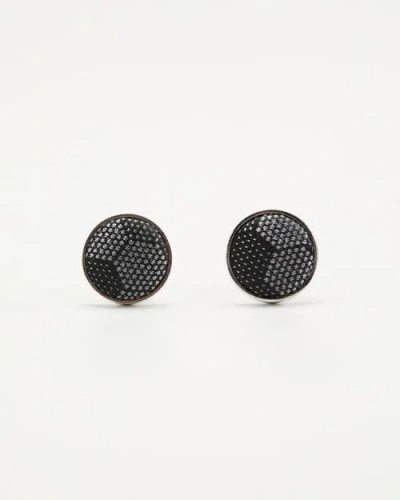 Knottery & Co Hexloop Silk Cufflinks In Black