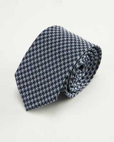 Knottery & Co Houndstooth Heritage Silk Jacquard Tie In Black