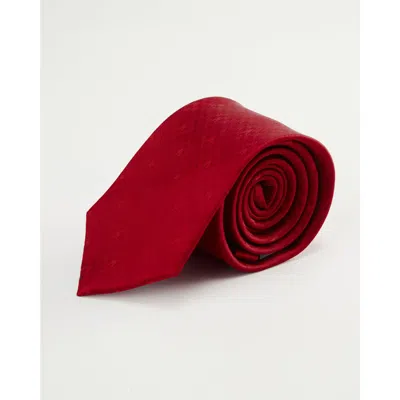 Knottery & Co Houndstooth Mosaic Silk Jacquard Tie In Red