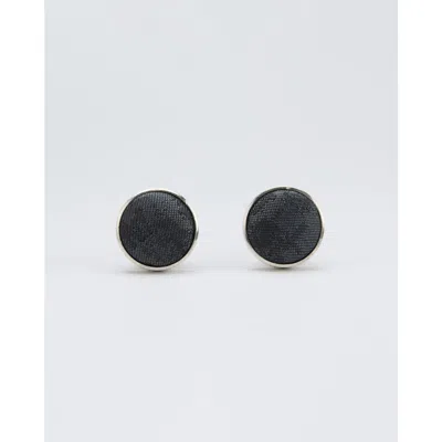 Knottery & Co Marble Cloud Silk Cufflinks In Black