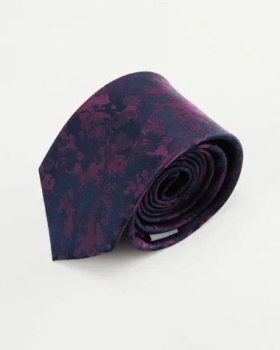 Knottery & Co Marble Cloud Silk Jacquard Tie In Purple