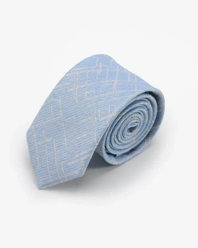 Knottery & Co Metallic Boucle Silk Jacquard Tie In Blue