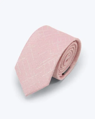 Knottery & Co Metallic Boucle Silk Jacquard Tie In Pink